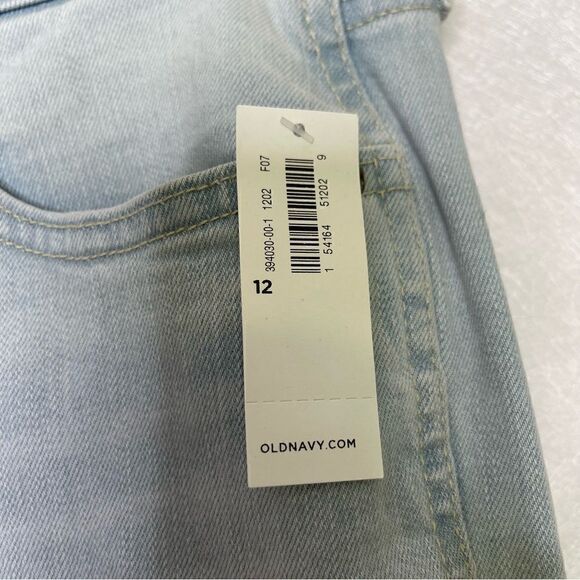 Old Navy High Rise Button Fly Flare Ankle Crop Jeans 12 - Picture 3 of 6